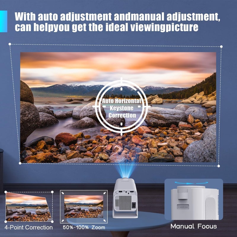 MAGCUBIC Mini Projector with Wifi and Bluetooth, Built-in Android 13, Portable Smart 1080P Projector with 4K Support, Auto Keystone, Voice Control, HY320 NTV - Image 4